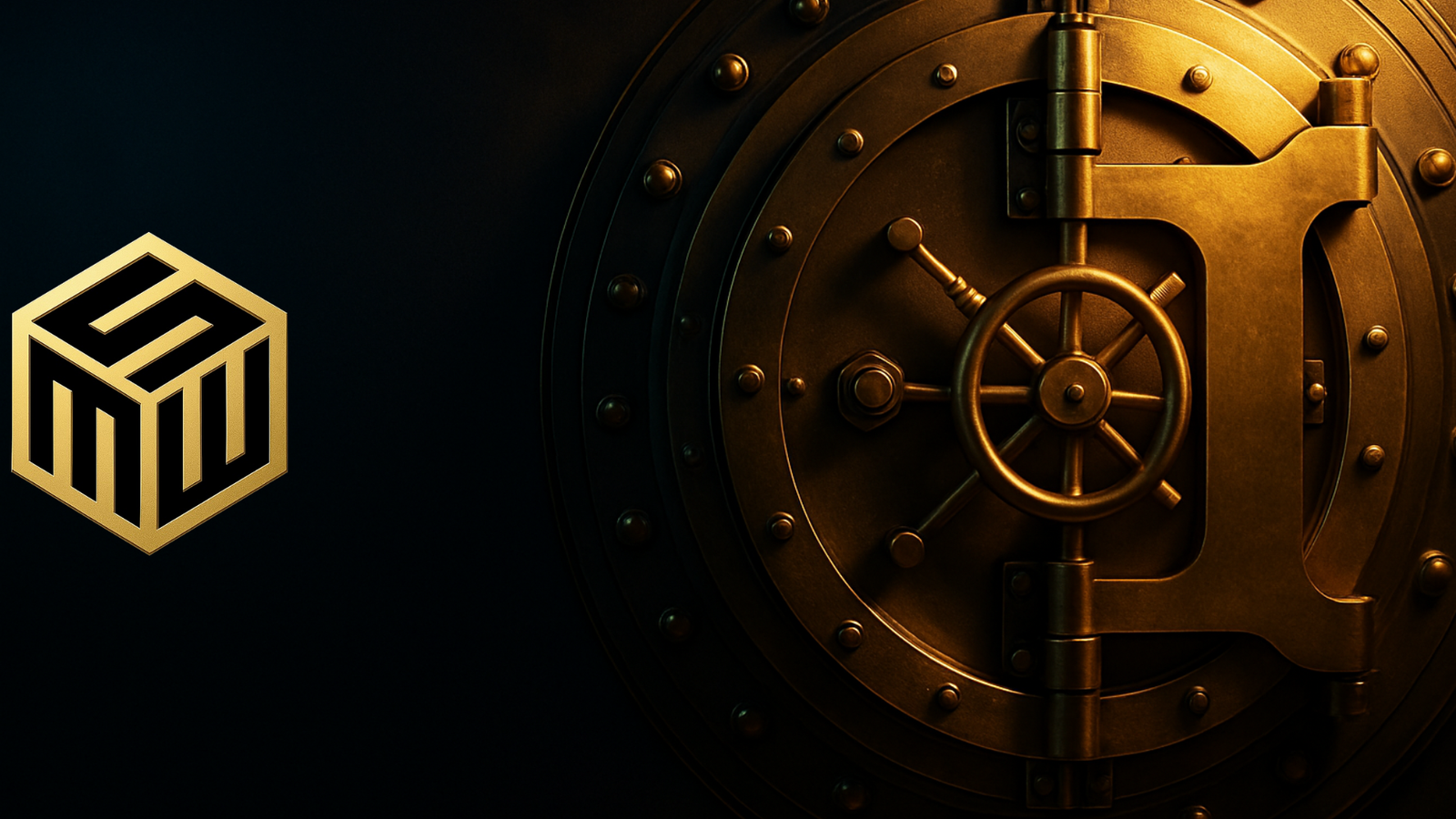 Bronze high-security bank vault door